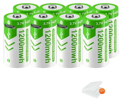 Immagine prodotto di Batteria agli ioni di litio, ricaricabile, capacità 1200 mWh, compatibile con diversi dispositivi, confezione da 8 batterie