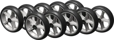 Obrázek produktu pro 10 x Polyuretanové kolo ø 260 mm kluzné ložisko náhradní kolo odolnost proti propíchnutí, černé/modré