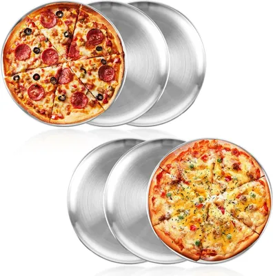 Produktbild von Runde Pizzaplatte aus rostfreiem Stahl - 30 cm - Set von 6