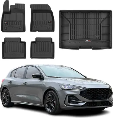 Produktbild von OMAC Fußmatten & Kofferraumwanne Set für Ford Focus mk4 2019-2025 5tür Schwarz
