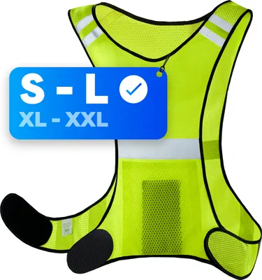 Image de Gilet de course pour jogging, vélo - S-L Gilet de sécurité réfléchissant - Pour femmes et hommes - Respirant - Léger