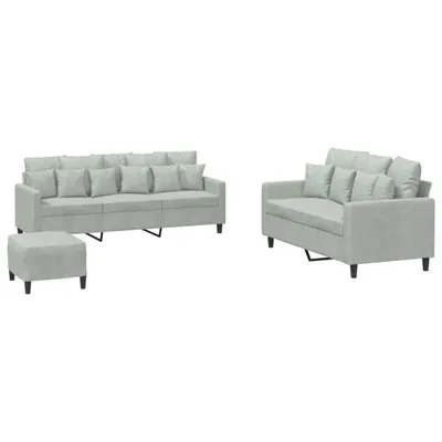 Produktbild von VidaXL 3201730, Grau, Schaum, Metall, Polyester, Polywood, Textil, 198 cm, 77 cm, 80 cm