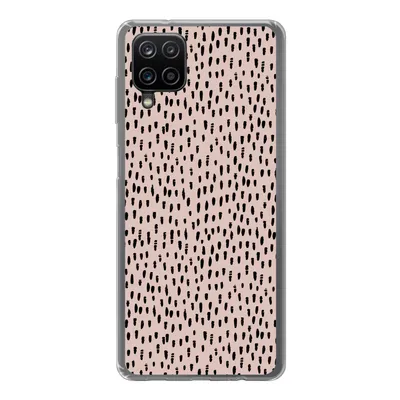 Produktbild von MuchoWow® Handyhülle Schutzhülle Hülle für Samsung Galaxy A12 Polka dots - Rosa - Schwarz Silikon Softcase Handy Hülle - Bild