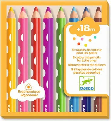 Produktbild von Djeco-Farben: 8 dicke Buntstifte