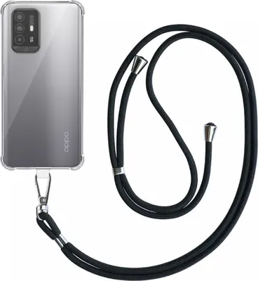 Image de Housse de téléphone pour Oppo A94 5G
  / A95 5G / Reno 5Z / F19 Pro Plus Transparent Antichoc avec
  Lanyard universel détachable pour téléphone -
  Coque arrière en silicone antichoc avec dragonne - Smartphonica