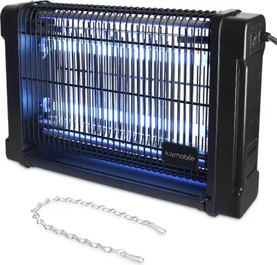 Produktbild von kwmobile UV Insektenvernichter 20 Watt - 80m² Wirkungsbereich inkl. Aufhängekette - Fliegenfalle elektrisch mit Stromkabel - Mücken Insektenlampe
