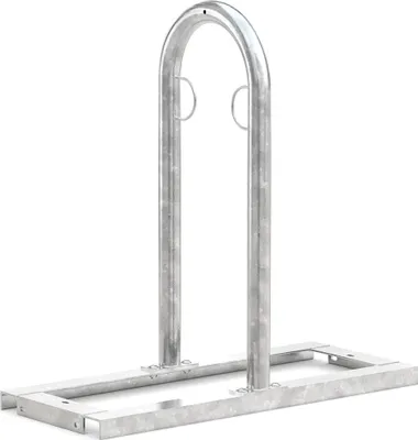 Produktbild von Fahrrad-Anlehnständer, Stahlrohr 48 mm, zum Aufstellen, 2 Einstellplätze, BxTxH 850x350x850 mm, feuerverzinkt