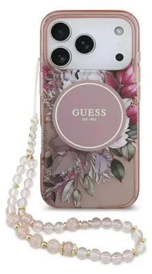 Immagine prodotto di Etui Guess Iml Flowers Pearl Strap       Magsafe Do Iphone 17 Pro Różowy