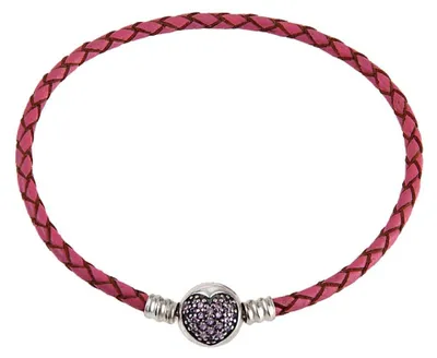 Produktbild von Geflochtenes Lederarmband mit Zirkonia