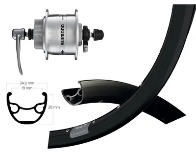 Obrázek produktu pro Winora V-Wheel 29" DH3D32 silver SSP 32L Ryde Rival 19 Disc black stainless steel spi.