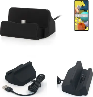 Produktbild von K-S-Trade Docking-Station kompatibel mit Samsung Galaxy A51 5G Ladestation Dock Ladegerät Docking Station Tischständer Ständer inkl. USB Typ C