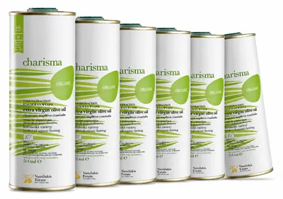 Produktbild von 6x VASSILAKIS ESTATE 08533 Charisma Organic Natives Olivenöl Extra 500ml Dose von Kreta (6 x 500ml = 3L), KI-generiertes Bild