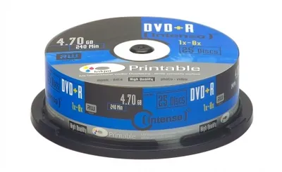 Produktbild von Intenso DVD+R 4,7GB 16x Speed Printable Cake Box 25