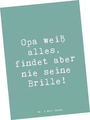 Produktbild von Mr. & Mrs. Panda Postkarte Spruch Opa Wissen - Meeresbrise - Geschenk, Postkarten, Freude, Großvater, Großpapa, Fotokarte, Familie, Lächeln, bildkarte, Ansichtskarten