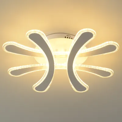 Produktbild von 4Köpfe LED kreative 50cm Deckenleuchte dimmbar farbwechsel mit Fernbedienung Metall Acryl Lampenschirm für Schlafzimmer Wohnzimmer
