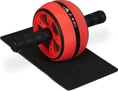 Obrázek produktu pro Domácí fitness kolo – protiskluzový stroj na posilování břišních svalů s kolenním kloubem – červené