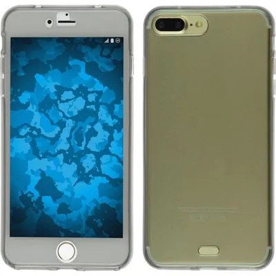 Produktbild von PhoneNatic Case kompatibel mit Apple iPhone 7 Plus / 8 Plus - grau Silikon Hülle 360° Fullbody Cover