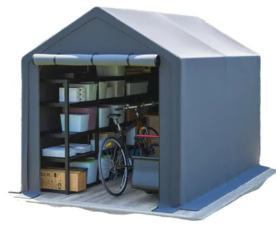 Produktbild von Werkzeugschuppen, Outdoor-Fahrradgarage, Mehrzwecklagerunterstand, Dunkelgrau, 6x10ft