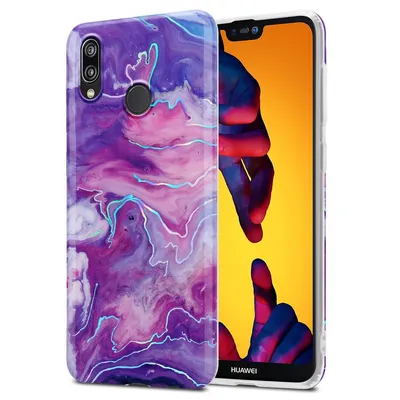 Produktbild von Cadorabo Schutzhülle für Huawei P20 LITE 2018 / NOVA 3E Hülle in Lila TPU Handyhülle Etui Case Cover