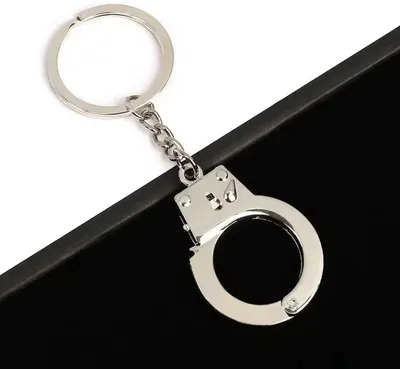 Zdjęcie produktu dla CHPN - Klucze do kajdanek - Breloczek w kształcie kajdanek - Srebrny - Zabawny breloczek - Seksowny breloczek - Erotika