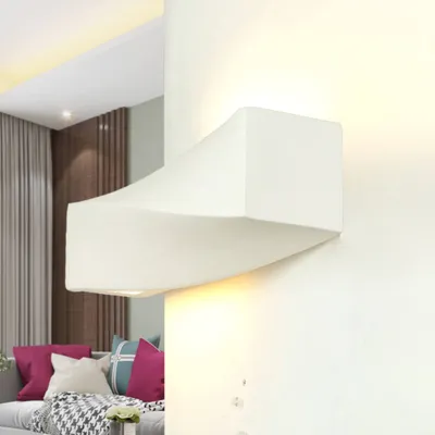 Produktbild von Wandleuchte Gips bemalbar Weiß E27 Wandlampe Gipsleuchte FLur Wohnzimmer Schlafzimmer