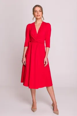 Zdjęcie produktu dla Stylove Sukienka damska midi Gajza S404 czerwona XL
