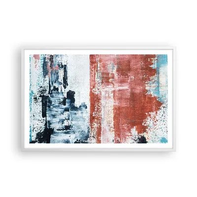 Produktbild von Gerahmtes Poster - Weißer Rahmen - Abstraktion Marine Rot - 91,5x61 cm - Wand Bild - Wanddeko - Wandbilder - Kunstposter - Wandposter - Bilderrahmen - Bilder - Kunstdruck - P2WAA91x61-4883