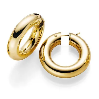 Produktbild von Creole Creolen 35x8mm Ohrringe Ohrschmuck 585 Gold Gelbgold glatt rund Goldohrringe