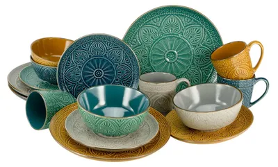 Produktbild von CreaTable Samarkand bunt Kombiservice 16-tlg Steinzeug