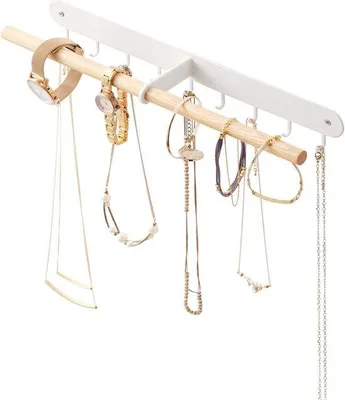 Produktbild von Stilwandhalter aus Stahl und Holz, weiß