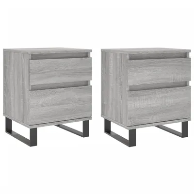 Produktbild von Nachttische 2 Stk. Grau Sonoma 40x35x50 cm Holzwerkstoff