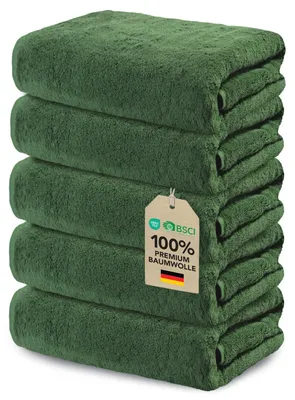 Produktbild von Ôhm Seiftücher 30x30 cm Baumwolle Tannengrün 5er-Set – Größe Seiftuch 30x30 | 5er Set