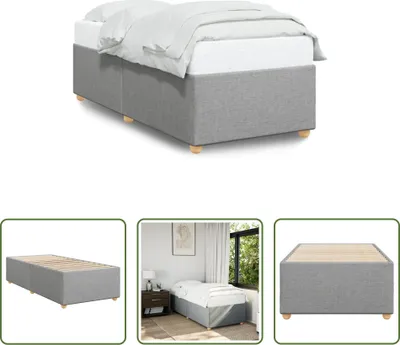Produktbild von The Living Store Bettgestell Hellgrau 80x200 cm Stoff