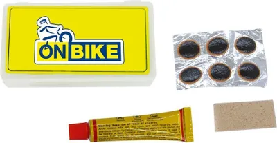 Produktbild von On Bike Schnellreparaturset für Fahrradräder mit robuster und kompletter Box – Ideal für schnelle und praktische Reifenpannen in jeder Situation