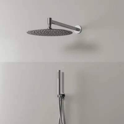 Immagine prodotto di Set doccia Kronenbach modello 1, con soffione a testa di Ø 30 cm e doccetta a mano cilindrica