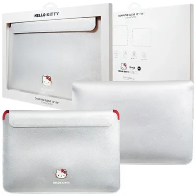Produktbild von Hello Kitty PolyurethanMetall Logo Laptop Hülle 14" - Silber
