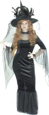 Produktbild von K31250576-40-42 schwarz Damen Hexenkleid Mittelalterkleid Gr.40-42
