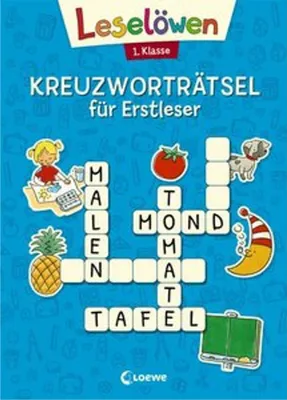 Produktbild von Leselöwen Kreuzworträtsel für Erstleser. 1. Klasse (Blau)