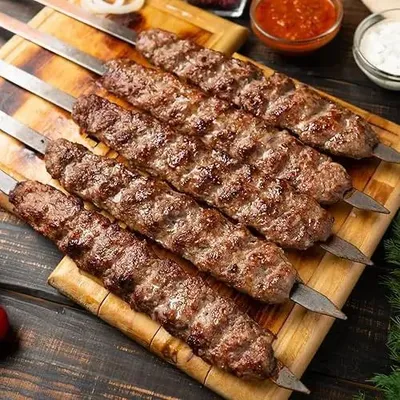Produktbild von Adana - Grillspieße - Set von 3 - Flach, extra breit - Holzgriff - Edelstahl K