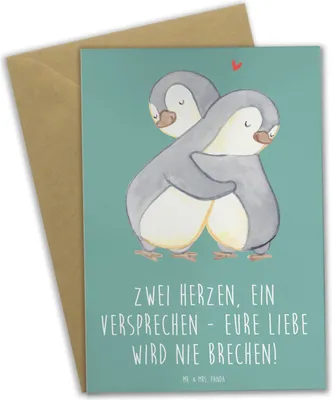 Produktbild von Mr. & Mrs. Panda babykarte Standesamtliche Trauung Versprechen - Meeresbrise - Geschenk, weihnachtskarten, kommunionskarte, Heiraten, ewige Liebe, glückwunschkarten