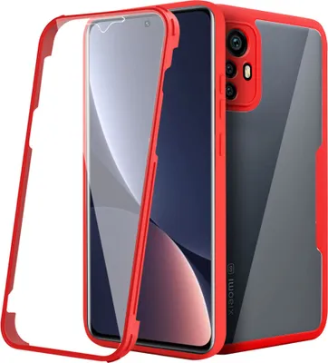 Image de Xiaomi 12 Pro Housse de protection, Protection d'écran intégrée 360 degrés Housse de protection complète pour Xiaomi 12 Pro Rouge