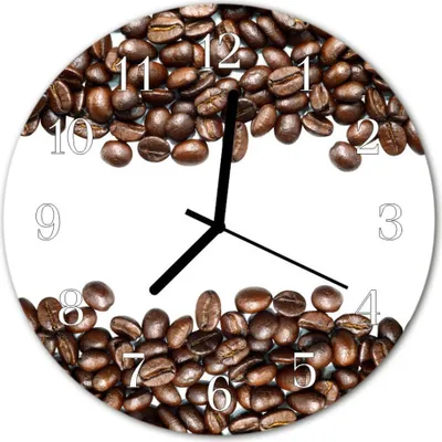 Produktbild von Glasuhr Wanduhr Küchenuhr Echt-Glas 30fi cm Kaffeebohnen braun