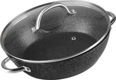 Immagine prodotto di Pentola MagicHome Black Marble Line, bassa, 26 cm, 2800 ml, con coperchio, teglia da forno