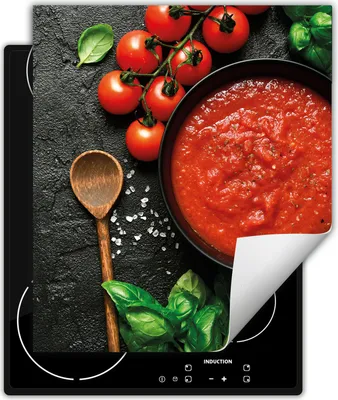 Produktbild von DarHaus Herdabdeckplatte 45x52 cm Anti Rutsch Matte Aufrollbar, Tomaten