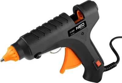 Immagine prodotto di NEO TOOLS Pistola per colla fai da te per decorazioni 11 mm, 60W, alimentazione 230V, terminale in metallo sostituibile, potenza 22 g/min, punta in metallo antigoccia per un'applicazione precisa della colla