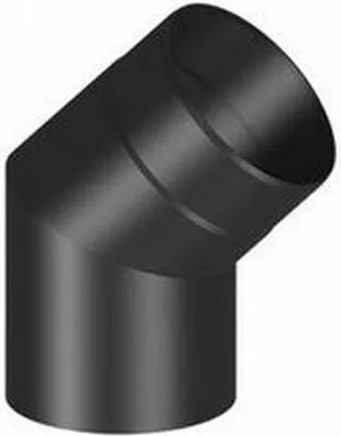 Produktbild von Rauchrohr Ø 150 mm 45° Bogen schwarz Senotherm lackiert Rohrbogen Ofenrohr