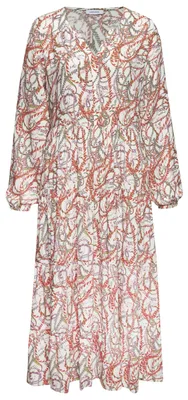 Produktbild von LASCANA Maxikleid mit Alloverprint und V-Ausschnitt aus Viskose, locker bequemer Look bunt bedruckt Größe 46