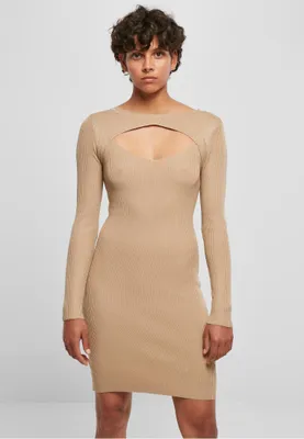 Produktbild von Urban Classics Damen-Strickkleid Vopu beige L