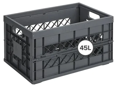 Faltbox Heavy Duty 45L, 53x35,4x28,4 cm, Anthrazit, klappbar