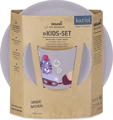 Produktbild von Koziol Geschirr-Set Connect Trucks 3-tlg., Teller, Schale, Becher, Kunststoff, Organic Grey, 8339747